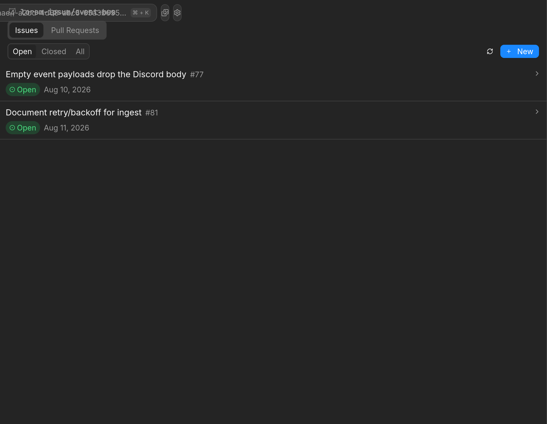 GitHub issues list in Treq